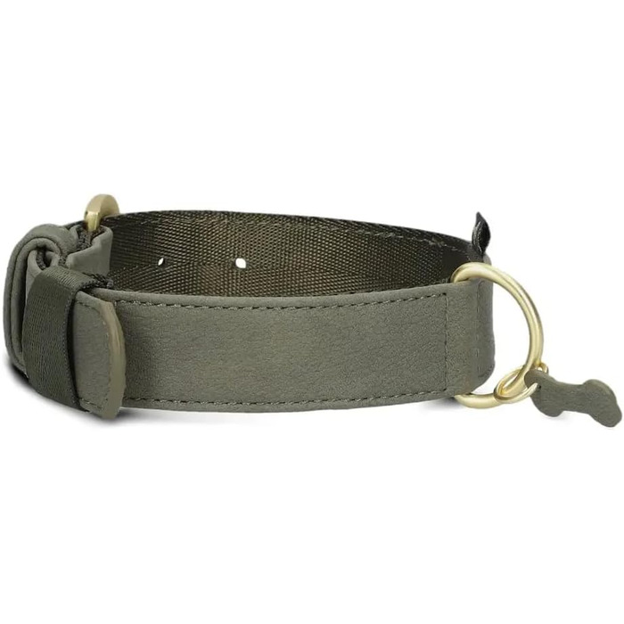 Нашийник для собак ZWEI Leo LE15 з якісної штучної шкіри, регульований, для середніх та великих собак, обхват шиї 37-50 см, Fango