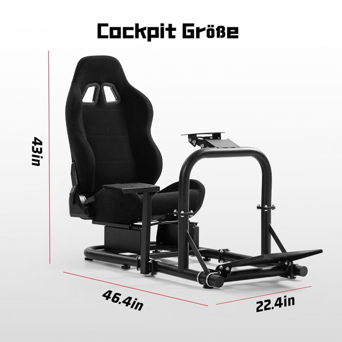 Ігровий кокпіт-симулятор Dardoo Racing з сидінням для керма Logitech G29 G923, Thrustmaster T300RS, Fanatec (PS4, PC)