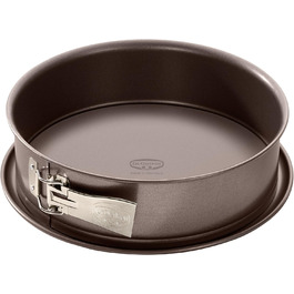 Dr. Oetker Springform Ø 24 cm, cake pan from the Back-Edition series with enamel serving base, round steel cake pan with non-stick coating (color: brown), quantity: 1 piece