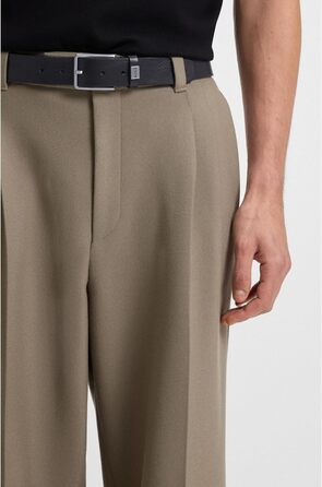 Чоловічий шкіряний ремінь BOSS Elio з логотипом, чорний