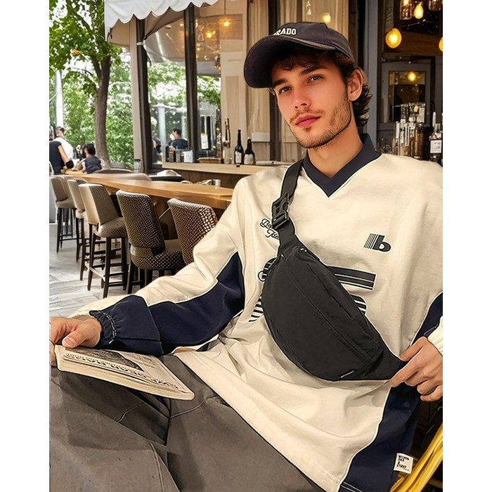 Поясна сумка чоловіча/жіноча водонепроникна для подорожей, фестивалів, спорту та міста (чорна)