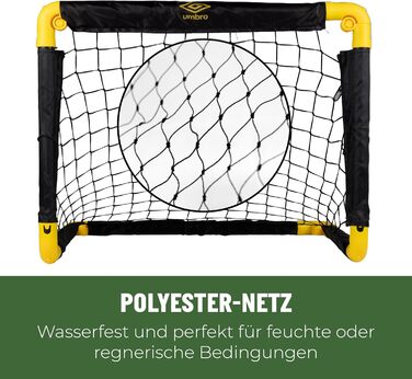 Ворота для футболу Umbro 50x44x44 см - Комплект 2 шт. - Складні, для дітей, для тренувань, металеві, чорно-жовті