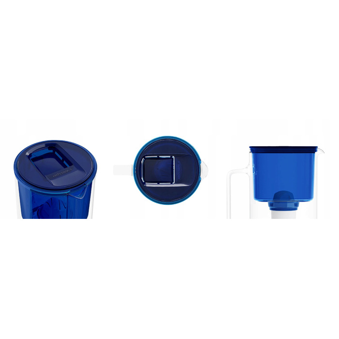 Скляний фільтр-кувшин Wessper D2 BOROSILICATE 3л, синій + 4 фільтри