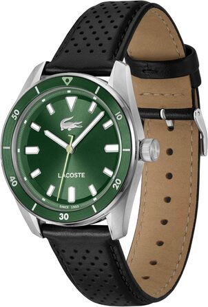 Годинник чоловічий Lacoste Boston з кварцовим механізмом, сталевий/шкіряний браслет (Зелений)