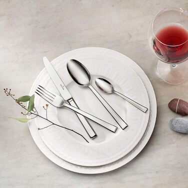 Villeroy & Boch – Victor Cutlery Set 24 pcs. Silver/Platinum, Dishwasher-Safe, Rustproof, Cutlery Set 24 pieces, Fork, Knife, Spoon, Dinner Cutlery Set, Stainless Steel 24 pcs. Single