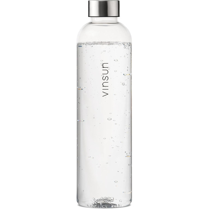 VINSUN Water Bottle 650ml, 1000ml, 1500ml - Leak-proof, Carbonated Beverage Safe, BPA-Free, Tritan - Lightweight Water Bottle for Sports, Outdoor Activities, School, Cycling, Office (1000 ml, Transparent)