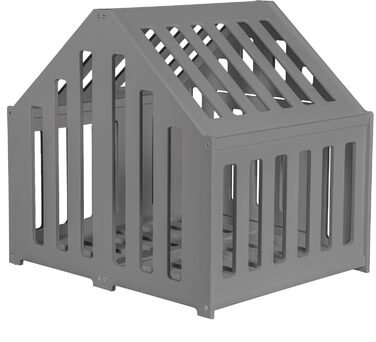 Будка для собак з дерева, клітка для собак, закривається, вольєр для собак, собачий будиночок, переноска для тварин, чорний колір (85 x 70 x 80 см), графіт