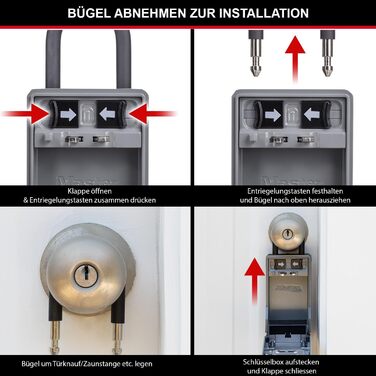 Master Lock Wall Mounted Outdoor Key Safe - XL with Shackle