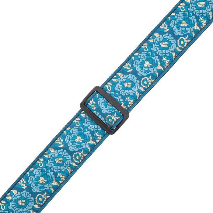 Гітарний ремінь Levy's Leathers M8AS-BLU з дзеркальним малюнком, синій