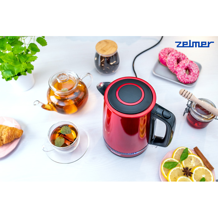 Електричний чайник Zelmer ZCK7921R, 2200 Вт, 1,7 л, червоний
