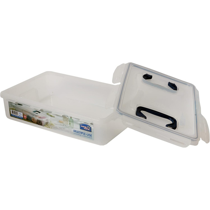 LocknLock PP CLASSIC Storage Box with Lid and Handles | 361 x 274 x 212 mm | 100% Airtight | Semi-Transparent Storage Container | Storage Container with Lid for Household Items (10 L)