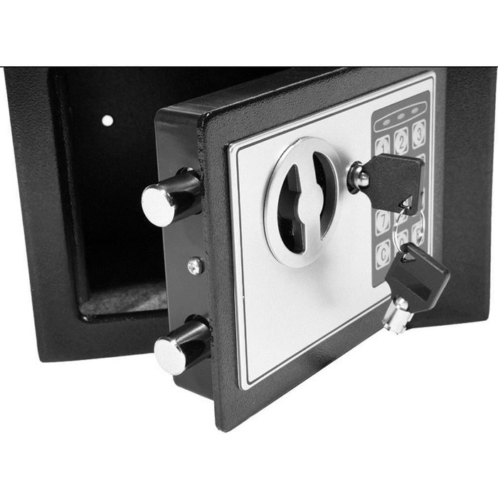 Сейф для ключів Tresor з ключовим та кодовим замком - 31 x 20 x 20 см, вологостійкий меблевий сейф для дому, офісу, готелю - чорний