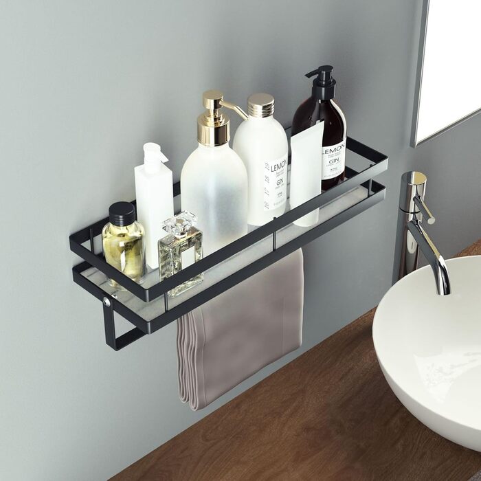 Настінна полиця для спецій та кухонного приладдя, 2 шт. сіра та чорна