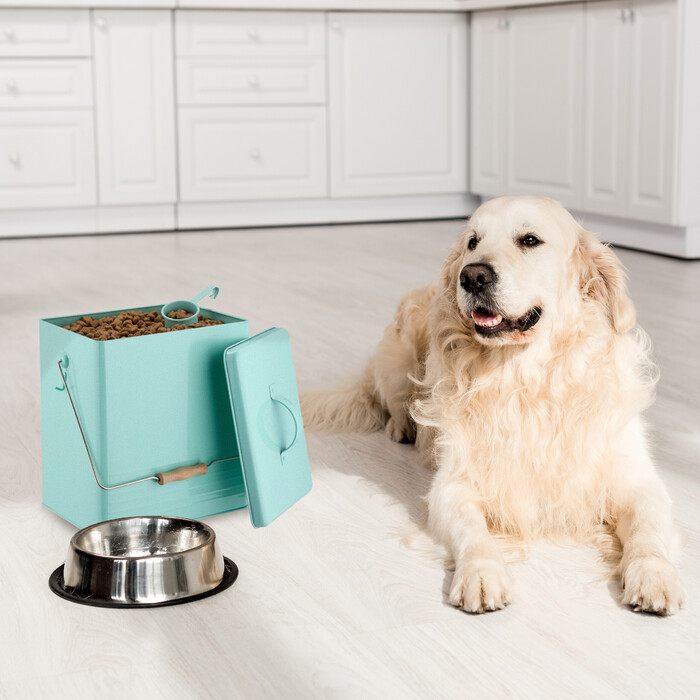 Relaxdays Turquoise Feed Box - Set of 2
