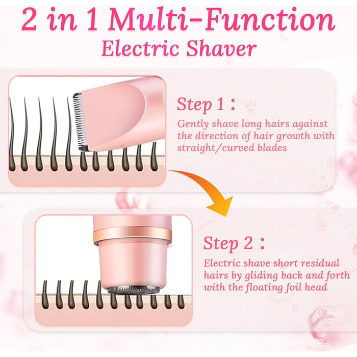 Електричний жіночий триммер Silky Splash 2-в-1 для бікіні та тіла, водонепроникний, USB, рожевий