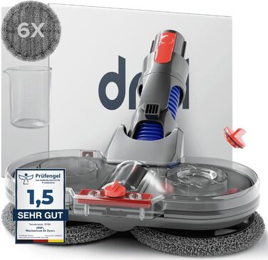 Насадка-мийник для пилососів Dyson V7/V8/V10/V11/V15/Gen5, електрична, з резервуаром для води та 6 моп-накладками + 1 контейнер для води