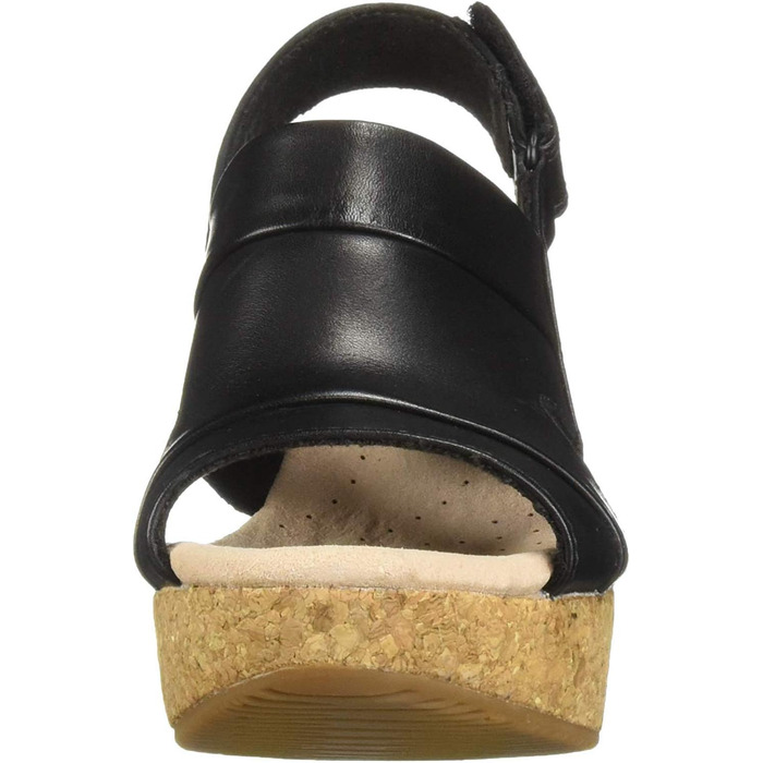 Босоніжки Clarks Annadel Eirwyn на танкетці, шкіра, чорні, широка колодка 44 EU