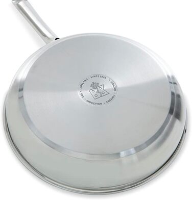 Сковорода з нержавіючої сталі з керамічним покриттям BK Cookware Allround (28 см) з кришкою, індукційна, склокришка, без PFAS, для плити, антипригарна, для тушкування, легко миється