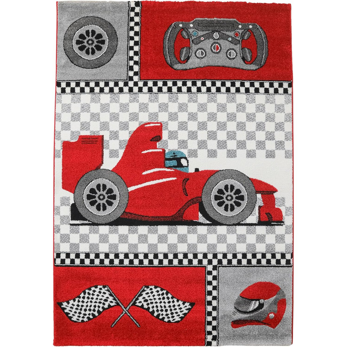 Дитячий килим круглий Elefant Design, короткий ворс, 120 см, синьо-сірий, гіпоалергенний, для дівчаток та хлопчиків