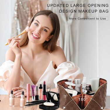 Косметичка для подорожей жіноча, велика місткість, з PU шкіри, органайзер для макіяжу, культбагаж, косметичка для подорожей, аксесуари для подорожей, жіноча