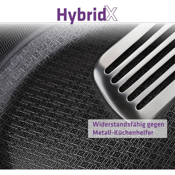 Сковорода Berndes HybridX 28 см індукційна з антипригарним покриттям b.nature Quartz - нержавіюча сталь, швидке нагрівання, без PFAS
