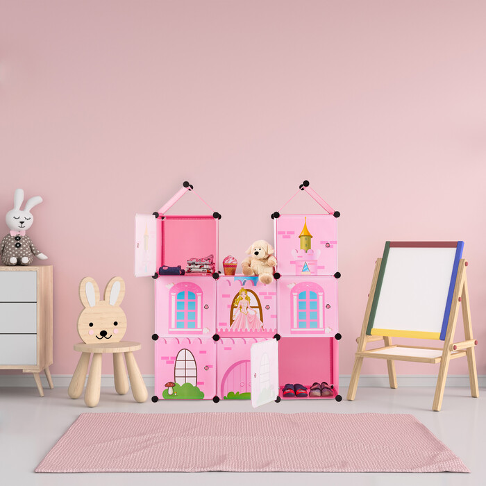 Relaxdays Castle-Themed Shelving Unit for Children's Room