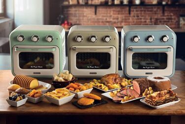 Аерофритюрниця та духовка Ariete 4632 Vintage 2в1, 1400 Вт, 16 л, таймер 60 хв, подвійне скло, аксесуари, бежева