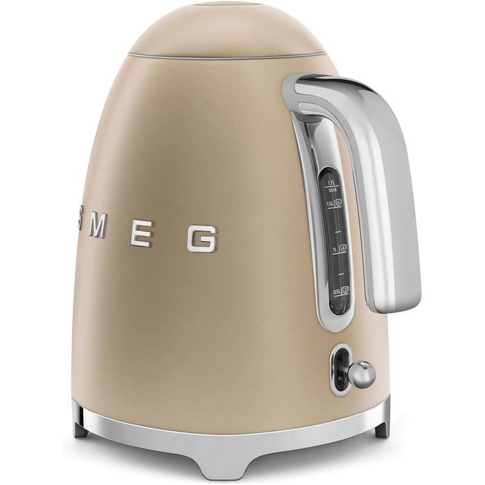 Електричний чайник Smeg KLF03PKEU 1.7L, Champagne (шампань), з нержавіючої сталі, антинакипний фільтр, автоматичне відключення