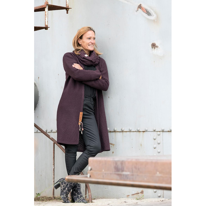 В'язана жилетка KNIT FACTORY Luna Lange - жіноча жилетка з вовни, великий в'яз, сірий колір, преміум якість