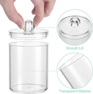 Організатор для косметики: контейнери для ватних паличок та дисків, прозорий, для ванної кімнати та спальні