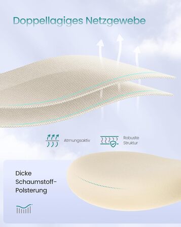 Офісне крісло SONGMICS з ергономічною підтримкою спини, регульована поперекова та підголовна підтримка, до 150 кг, регульована висота, пісочно-бежевий (OBN066BH01)