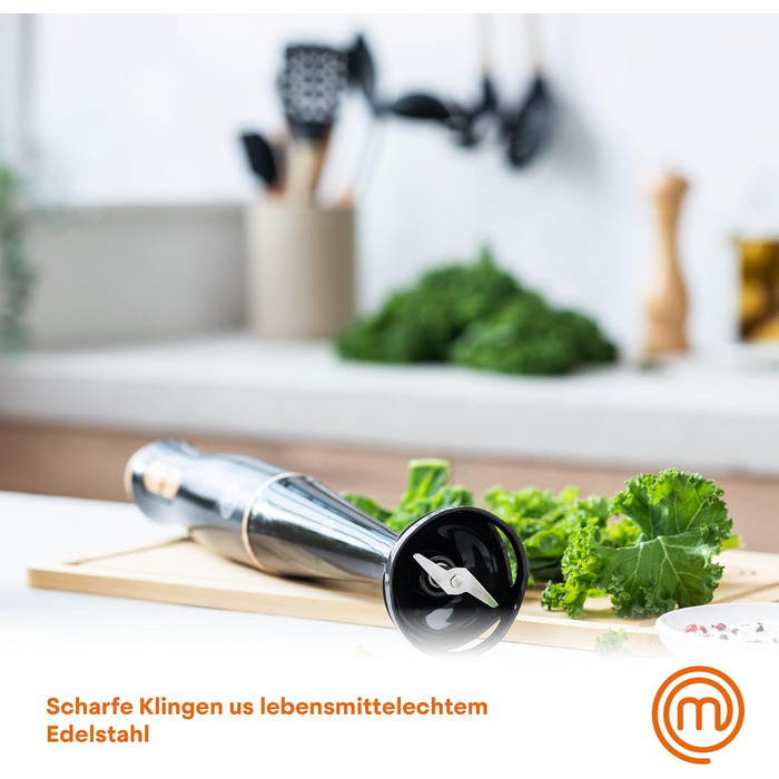 Стабілізатор MasterChef з нержавіючої сталі 3 в 1: блендер, міксер, пінозбивач. 400W, 2 швидкості, миється в посудомийній машині