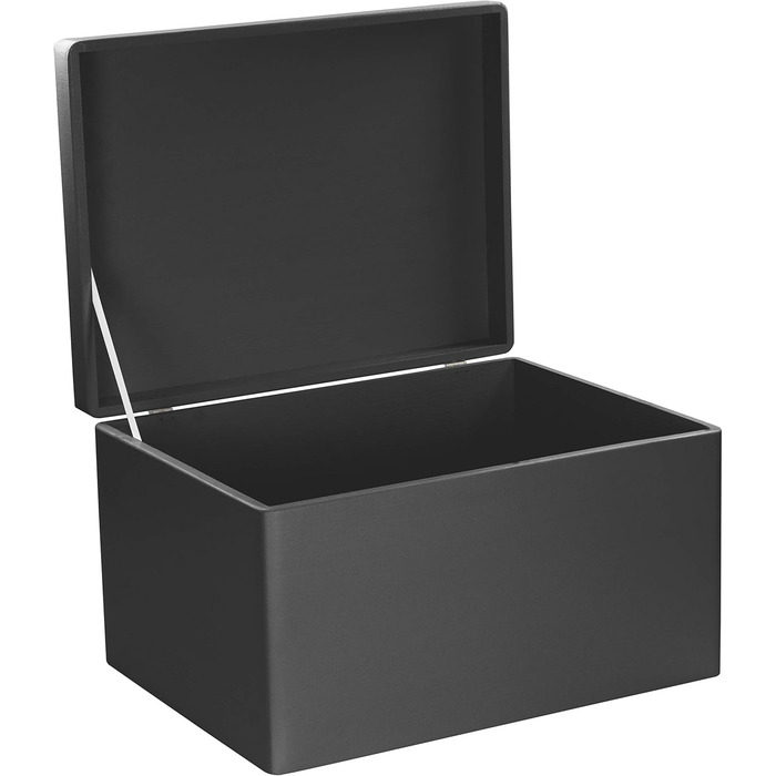 Large Wooden Box with Lid - All-Purpose Wooden Box - Storage Box | Toy Chest - Gift Packaging | Decorative Box for Crafts FSC® (Black, approx. 40 x 30 x 24 cm | XL)