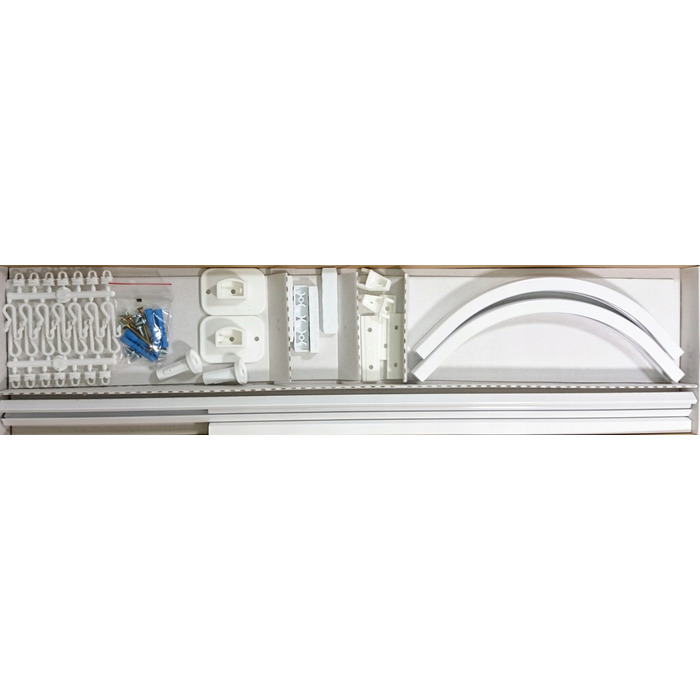 Кутовий шторний карниз Estiva 1-230 x 25 мм, білий