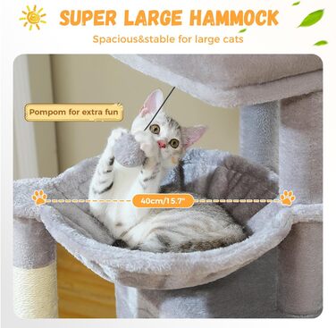 Дерев'яний будиночок для котів PETEPELA 104 см з гамаком, лежаком та когтеточкою (сірий)