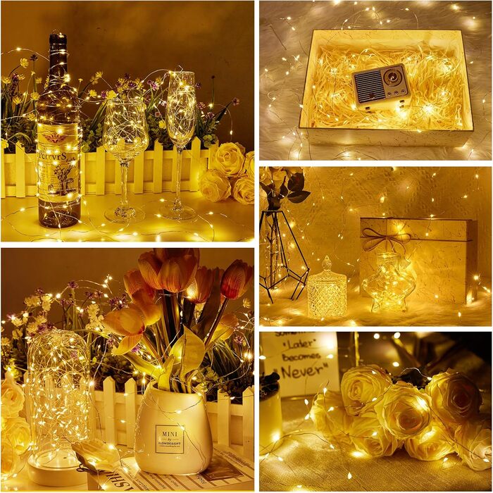 LED гірлянда світлодіодна 23м, 200 LED, струмова, водонепроникна, таймер, 8 режимів, для декору приміщень та вулиці, на Різдво, Великдень, вечірку, Кімнатна гірлянда, Кількість: 1 шт, Колір: Холодне біле світло