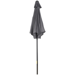 Outsunny Parasol Ø196 cm, Rotating Parasol with Tilt Function, Hexagonal Balcony Parasol Beach Parasol Windproof Stable Market Parasol Crank Parasol Sun Protection for Beach Balcony Garden, Dark Grey | Aosom