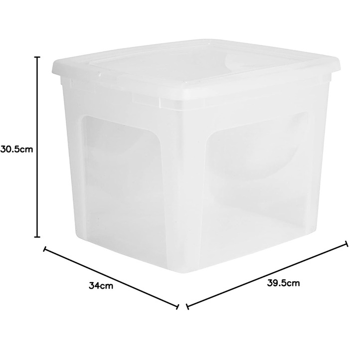 Iris Ohyama Versatile Storage Boxes, 30L, 3-Piece Set, Transparent, Easy-Closing Lid, Stackable, Plastic, For Closet, Shelves, Classroom, Organization, Art Supplies, Shoes, MCB-30