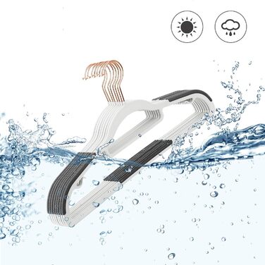 Набір вішалок SONGMICS 50 шт., пластик, антиковзаючі, компактні, товщина 0,5 см, 42 см, поворотний гачок 360°, срібло, білий + темно-сірий