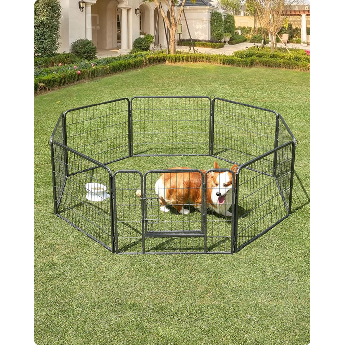 Вольєр для тварин Feandrea Freilaufgegehege, сірий, 77 x 60 см, 8 панелей, для дому та вулиці