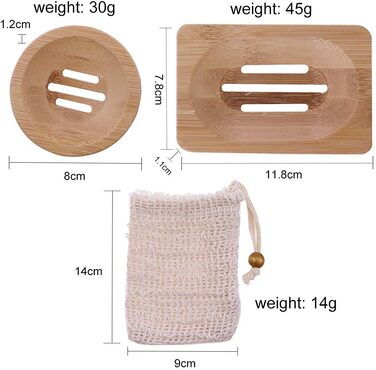 Двохтурова дерев'яна підставка для мила з сизалевим мішечком - підставка для мила в душ, ванну, кухню, мийку.