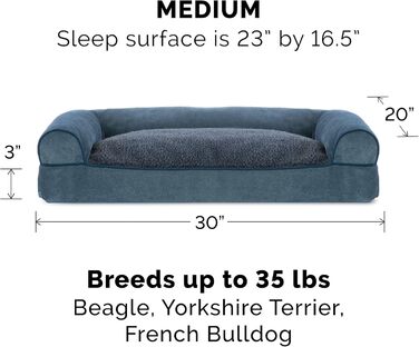 Ліжко для собак Furhaven з подушкою, XL, сірий діамант. Знімна подушка для шиї, зручне диван-ліжко, м'який плюш та тканинний декор. Легко миється.