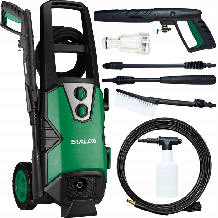 Мийка високого тиску Stalco 2000W: самозасмоктувальний насос, піногенератор, пістолет та шланг