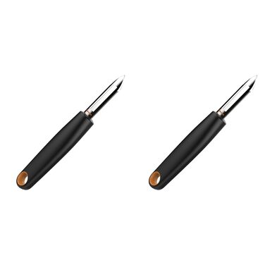 Овочечистка Fiskars Functional Form 18 см, сталь/пластик, чорно-помаранчевий (набір 2 шт) 1014419