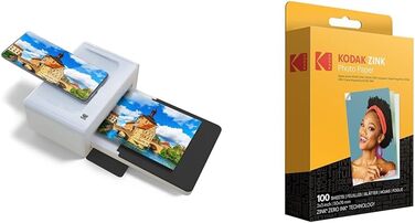 Фотодрук Kodak Dock Plus 4PASS Mobiler: принтер для фото 10x15 см + 10 листів фотопаперу (чорний)
