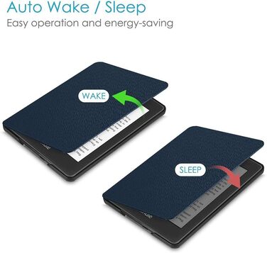 Водонепроникний чохол Fintie для Kindle Paperwhite 10 (2018) з авто-ввімкненням/вимкненням, квітковий принт (Marineblau)