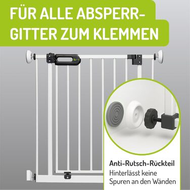 Захисний бар'єр BOMI Mira для дверей | Бар'єр для котів з люком | Ідеальний бар'єр для собак, котів та цуценят | Металевий бар'єр для собак у квартиру, білий | Ширина: (захисні накладки на стіну (2 круглі та 2 кутові))