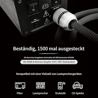 Hi-Fi кабель живлення High-End TERTULLUS C15, 2м, Schuko