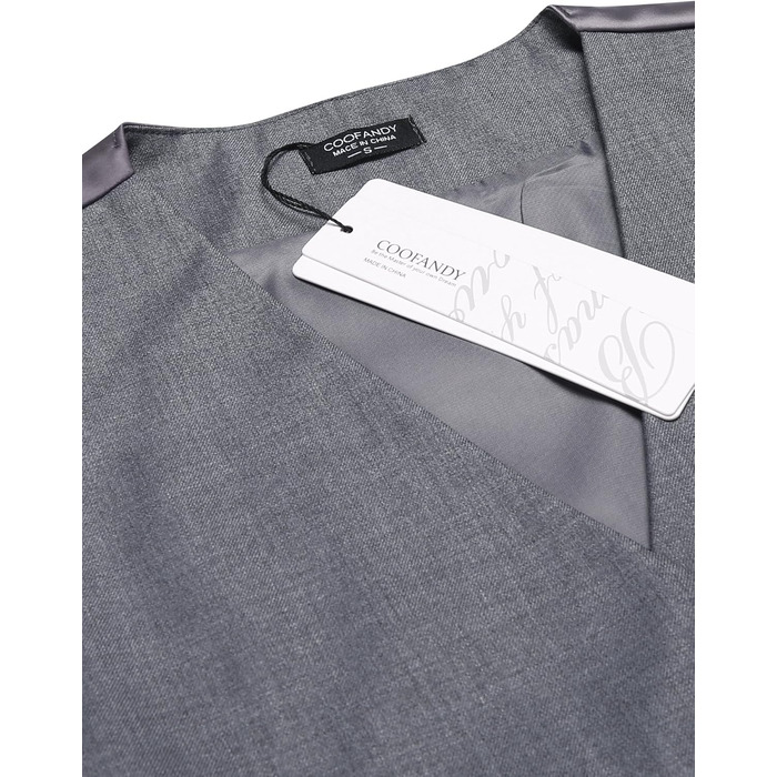 Костюмний жилет чоловічий COOFANDY, V-подібний виріз, Slim Fit, сірий (M)