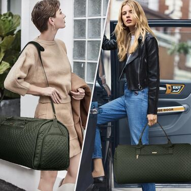 Сумка-мішок для одягу 2 в 1 для жінок, велика складана дорожня сумка Weekender з 6 органайзерами для одягу та відділенням для взуття, спортивна сумка для подорожей, ручна поклажа, чорна (3.grün, 50L)